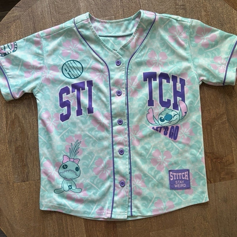 Disney Girl  Lilo & Stitch Baseball Jersey S Small (4-6)
